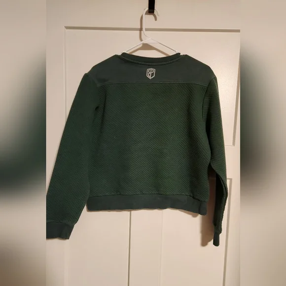 Born Primative Dark Green Waffle Crewneck Pullover Sweatshirt Womens Medium - Picture 3 of 4